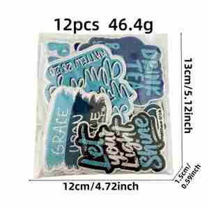 Nuevos Parches Termoadhesivos Bordados con Palabras Inspiradoras en Inglés de la Serie Colores del Océano para Insignias Decorativas y Accesorios de Ropa - Product Image 2