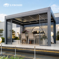 Pergola bioclimatique motorisée moderne en aluminium avec toit à lames 3x3-6x4m, fabrication OEM, étanche, pour balcon et gazebo naturel