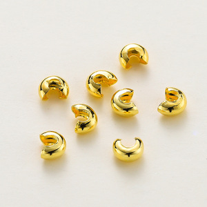 C Shaped Open Beads Pure Copper Plated Gold Color Beading Supplies DIY Spacer Beads Half <b>Moon</b> Clasp Jewelry Making Accessories - Product Image 1