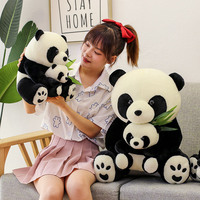 Peluche géante mignonne de panda, jouet en peluche réaliste mère et enfant, oreiller en coton PP, cadeau d'anniversaire pour enfants de 8 à 13 ans