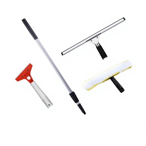 Raclette en acier inoxydable pour nettoyage en profondeur domestique, outil magique pour salle de bain, ensemble de nettoyage et d'entretien, raclette à verre extensible - Product Image 1