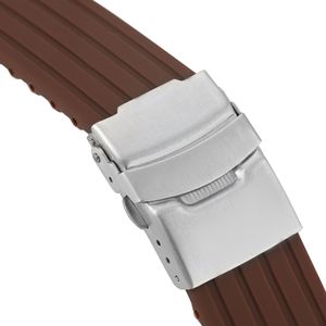 Bracelet de montre en silicone à dégagement rapide Upro pour 18mm 20mm 22mm 24mm, motif pneu, en caoutchouc avec boucle déployante de sécurité - Product Image 6