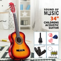 34 Inch Classical Guitar 6 Strings Kids Bingnner Starter Wooden Acoustic Guitar With Bag Tuner Picks Gif Kit Musical Instrument