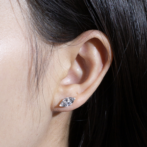 Boucles d'oreilles en or blanc 9 carats avec diamants marquise Messi Jewelry MSE-899 pour femmes - Product Image 5
