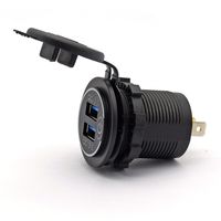 Chargeur rapide double USB de voiture avec interrupteur tactile, 36W/12V/24V, 10 pièces, qc 3.0, pour voiture, bateau, moto, bus