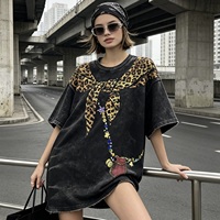 8558/FANMAJIALIE Pabrik Pemasok Berkualitas Kaos Wanita Berlian Ukuran Besar Tahan Lama Berkilau Fashion Patch Top Pakaian Fashion