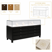 Vitrine de présentation de bijoux en bois verrouillable sur mesure avec éclairage LED pour centre commercial, vente en gros