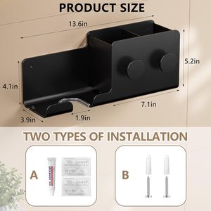 Support mural simple pour brosses à dents et sèche-cheveux, en aluminium, pour salle de bain, vente chaude - Product Image 5