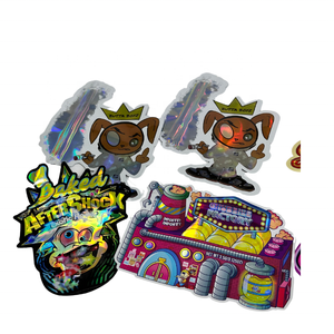 Оптовая продажа, упаковка на молнии 3,5 г с голографическим дизайном, уникальные бумажные коробки неправильной формы - Product Image 5