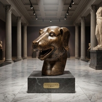 Buste de chien/Labrador en bronze artisanal - Personnalisable en matière de race, d'expression et de patine, sculpture en bronze