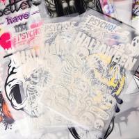 Autocollant en vinyle pour transfert sérigraphique sur T-shirt, imperméable, lavable, durable, en PET, motifs Halloween pour vêtements