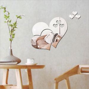Autocollant mural 3D en forme de cœur, amovible, pour la décoration artistique de la maison ou de la chambre, motif d'amour pour la table de toilette ou le mur - Product Image 5