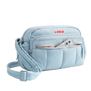 Lightweight Fashion Puffer Crossbody Bag Zipper Multi-Pocket Phone Pouch <b>Small</b> Shoulder Bag for Women Daily Travel <b>Shopping</b> - Product Image 2