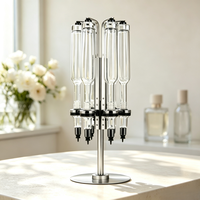 Nouveau design – Distributeur de parfum rotatif pour 6 flacons argentés de 375 ml, idéal pour la présentation de parfums multi-marques lors de mariages