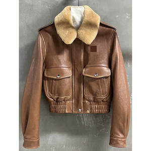 Manteau <span class=keywords><strong>trench</strong></span> en cuir d'agneau véritable pour femme, printemps 2025, nouvelle collection, taille cintrée, mi-long, vêtement d'extérieur polyvalent - Product Image 4