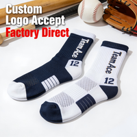 Chaussettes Athlétiques Fines pour Hommes, en Coton Biologique Peigné, Anti-Transpiration, Anti-Bactériennes, Séchage Rapide, pour l'Entraînement d'Élite (Baseball Professionnel)