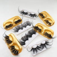 Faux cils 3d en vison, longues, spectaculaires 70mm, en forme de visage, avec plateau doré, vente en gros