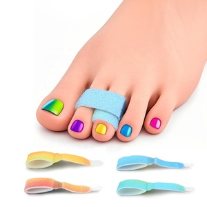 Tissu orteil lisseur coloré Oignon correcteur attelle <span class=keywords><strong>cassé</strong></span> orteil enveloppes orthèse orthopédique séparateur Bandages orteil sangle Wrap - Product Image 1