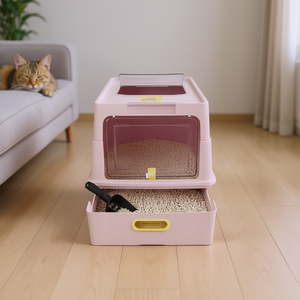 Lettiera per gatti Purrfect Drawer 65L rosa in plastica, manuale, per gatti, con paletta inclusa - Product Image 2