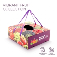 Boîte d'emballage de fruits personnalisée, pliable, à poignée, utilisée pour l'emballage du kiwi, du raisin, de l'orange, de la fraise, boîtes en carton ondulé