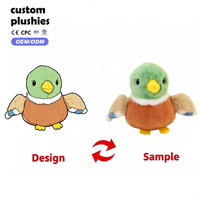 En gros, Porte-clés en peluche série oiseaux, mignonnes figurines de dessin animé (Poussin, Moineau, Perroquet, Oiseau des montagnes), pendentifs mini animaux en peluche, ornements