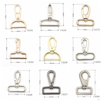 Hochwertiger Ledertaschen haken 1 "Zoll drehbarer Ösenclip-Haken Drehbarer drehbarer Ösen-D-Ring-Sicherheits-Karabiner haken