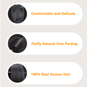 FYD Lightweight Double Needle <strong>Wig</strong> Piece Women's Top <strong>Hair</strong> Covering White Baby <strong>Hair</strong> Natural Seamless Remy European <strong>Hair</strong> Fringes - Product Image 6