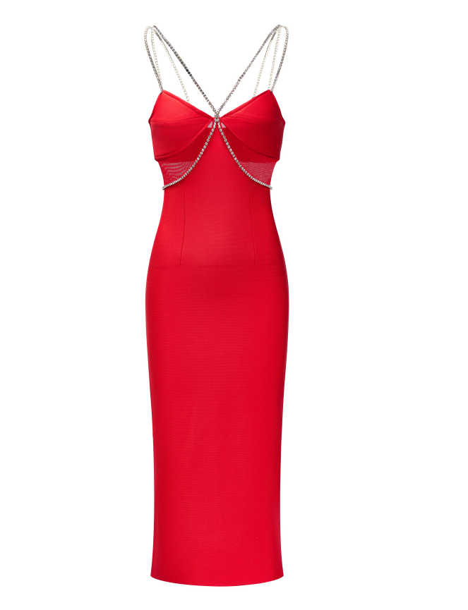 nike bodycon dress Aiden Bandage Mini Dress in Red