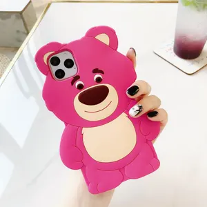 For iPhone 11 Pro Max 11 Pro Xs X 7 8 3D Character Silicone Bear Cute Soft Case