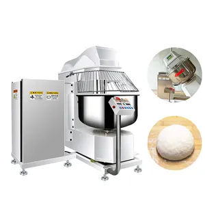 Mezclador de masa en espiral automático comercial, máquinas amasadoras de masa, mezclador de masa de 100KG para fábrica de aperitivos y granjas