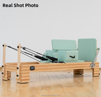 Pilates Reformer en Hêtre et Érable avec 6 ressorts en fil de piano allemand, barre réglable à 7 positions, poulie inférieure, usage commercial, portable