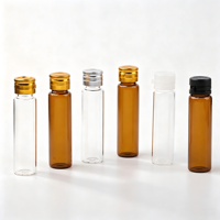 Flacon en verre ambré cylindrique droit de 5 ml, 10 ml, 15 ml pour liquides oraux, soins de santé, ou recharge de vinaigre