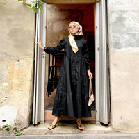 Vente en Gros Tenue Décontractée de Couleur Unie pour Femme Musulmane Islamique Ethnique Robe Abaya pour Filles