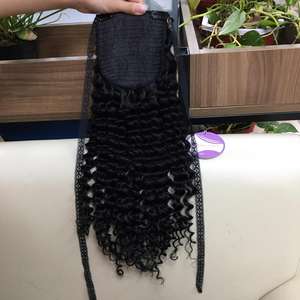 Grande queue de cheval 100% naturelle, queue-de-cheval à cordon, cheveux humains, vente en gros de mcsarahair - Product Image 3