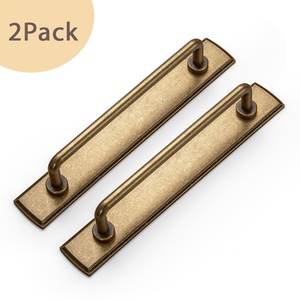 Lot de 2 poignées de meuble vintage de 5 pouces (entre centres) en alliage de zinc, poignée de tiroir rétro avec plaque de fixation pour placard, maison, cuisine, décoration - Product Image 3