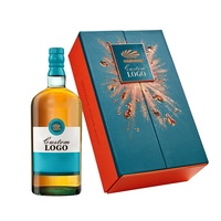 Maßgefertigte Luxus-Whisky-Verpackung aus Graupappe mit Doppelöffnung, EVA-Einlage und Vollfolienprägung für Whisky-Boxen
