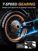 Bicicleta Eléctrica al por Mayor con Neumático Grueso de 20'' y Motor Trasero, Suspensión Completa, Disponible en Almacenes de la UE/EE. UU., Modelo 2025