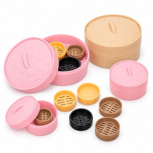 Ensemble de paniers vapeur miniatures en ABS, jouet de cuisine d'imitation, accessoire alimentaire pour maison de poupée, accessoires de cuisson vapeur ronds - Product Image 1