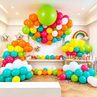 Guirlande d'arche de ballons pour fête d'anniversaire, bleu nuit, or et rose, en gros, par Balloon Factory, incluant des ballons de 5 à 36 pouces.