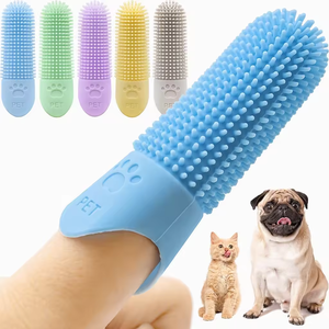 Custom 360 Degrees Full Surround Bristles Silicone Pet Finger <b>Toothbrush</b> Dog <b>Toothbrushes</b> - Product Image 1