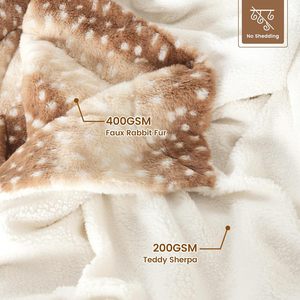 Sang trọng Faux lông ném chăn động vật sọc in không đổ hai mặt Sherpa Chăn siêu mềm Fluffy dày ấm ném - Product Image 3