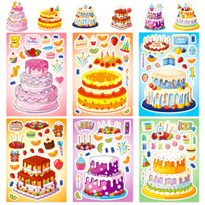 Hojas de pegatinas de dibujos animados para pasteles, calcomanías de papel adhesivas para decoración navideña, manualidades DIY para niños, suministros divertidos para fiestas de cumpleaños - Product Image 1