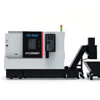 Tour CNC à double broche HTC200MSY haute précision et haute efficacité pour le traitement de lots de métaux, machine de tournage et de fraisage CNC