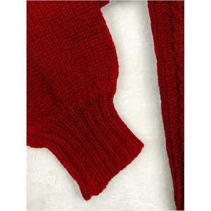 Cardigan en tricot personnalisé pour femme, coupe courte, à nouer devant, manches longues, style décontracté automne, respirant et léger, style enveloppant - Product Image 1