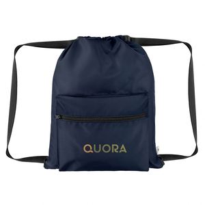 Sacs de sport unisexes en gros avec logo OEM, en sergé RPET 230D avec doublure PU et sangle en polyester, sac de gym - Product Image 4