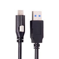 Kabel USB 3.0 Tipe C ke USB A Male Industri dengan Konektor Pengunci Sekrup untuk Aplikasi Mesin