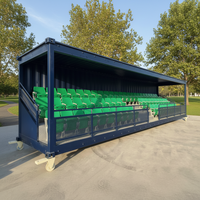 Tribunes de stade de football en conteneurs préfabriqués de 20/40 pieds, tribunes mobiles temporaires, solution de sièges temporaires, tribunes de spectateurs pour sports de plein air