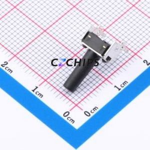 GT-TC101B-H140-L1 Tactile Switch Through hole,6x7.5mm Switch Single Pole Single Throw Round Button 2.5N Right Angle Insert - Product Image 2