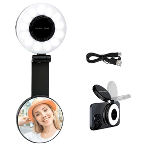 Lampe Selfie Magnétique Vlog 3 Supports Téléphone Portables Mini ABS Température de Couleur Réglable 2500-9000K 65W Contrôle par Interrupteur - Product Image 1