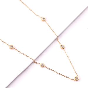 Ason New White Zircon <b>Necklace</b> Dainty <b>Simple</b> Design <b>Gold</b> Plated <b>Necklace</b> Jewelry Women <b>Necklace</b> - Product Image 1